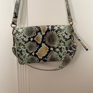 Madewell leather purse-snake print. Like new!
